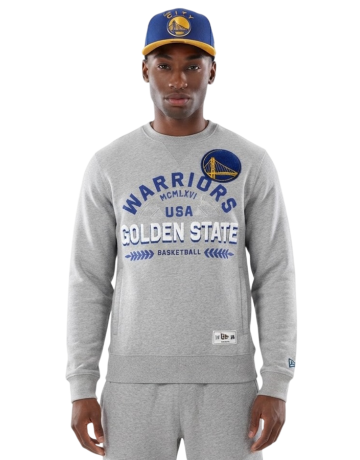 New Era NBA Golden State Warriors Varsity Crew Neck Sweatshirt "Heather Gray"