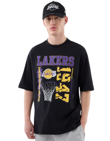 New Era NBA L.A Lakers Basketball Graphic Oversize Tee "Black"