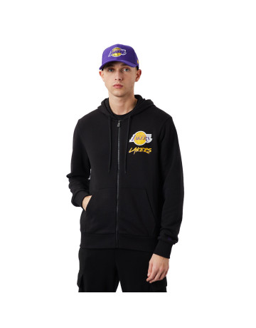 Neu Era NBA L.A LAkers Script Logo FZ Hoodie "Black"