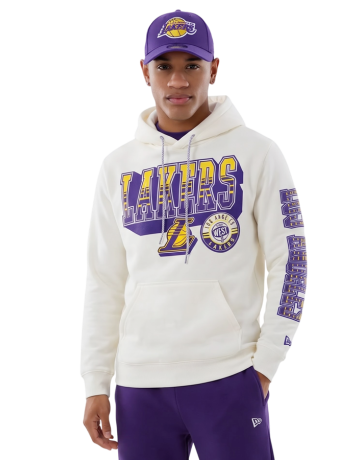 New Era NBA L.A Lakers The West Classic Graphic Pullover Hoodie "Off-White"