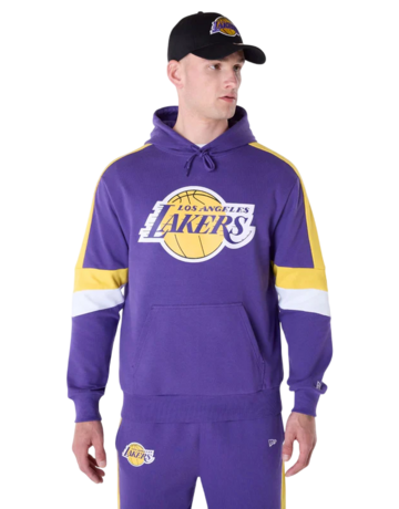 New Era NBA LA Lakers Colour Block Oversized Pullover Hoodie