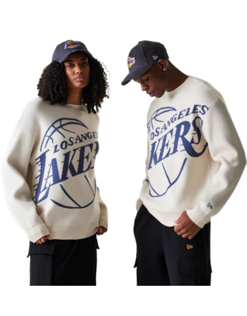 New Era NBA LA Lakers Knit Oversized Sweater "Light Beige"