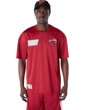 New Era NBA Miami Heat Graphic Mesh T-Shirt "DarK Red"
