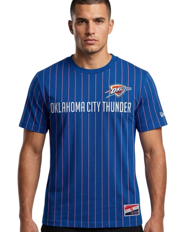 New Era NBA Oklahoma City Thunder Throwback H1 Pinstriped SS Tee