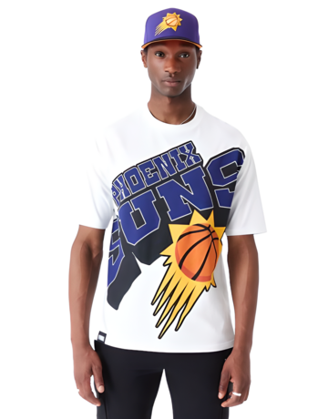 Neu Era NBA Phoenix Sonnen Großes Wordmark überdimensionales T-Shirt
