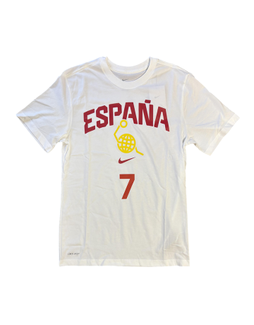 Nike Camiseta España Basket  # 7 ALDAMA # "White Gym Red"