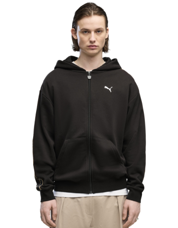 Puma ESS ELEVATED TAPE Relaxed Full-Zip Hoodie FL "Black"
