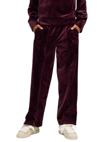Puma ESS ELEVATED Velour Straight Leg Pants G "Ruby Noir"