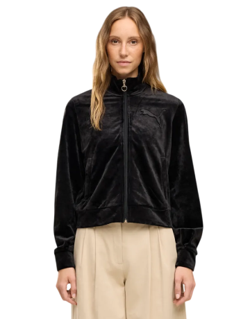 Puma ESS ELEVATED Velour Trackjacket "Black"