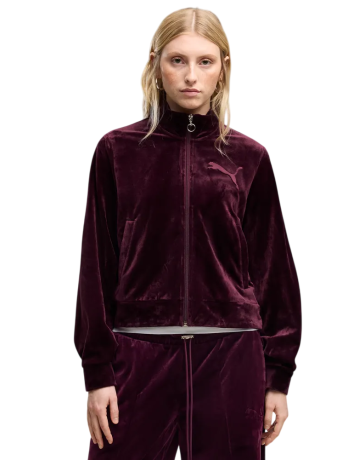 Puma ESS ELEVATED Velour Trackjacket "Ruby Noir"