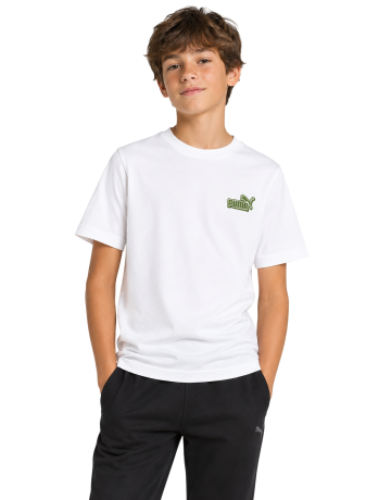 Puma ESS LOGO LAB Relaxed Back Graphic Tee B "White-Earthy Green"