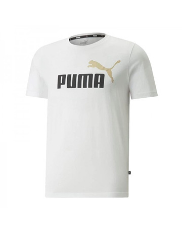Puma Essentials+ 2 Farbe Logo Tee "Weiß-Putty"