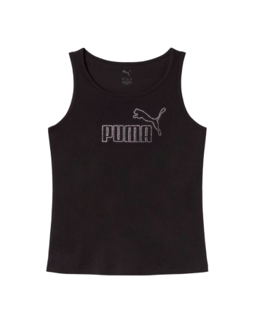Puma Girl ESS Logo Tank Rhinestone G "Black"