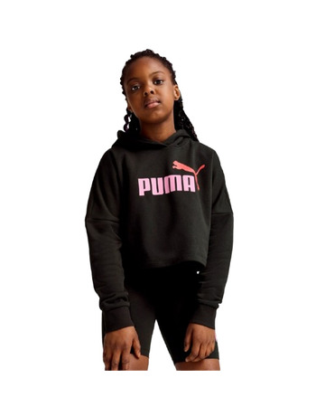 Puma Girls ESS Logo Cropped Hoodie G "Black"
