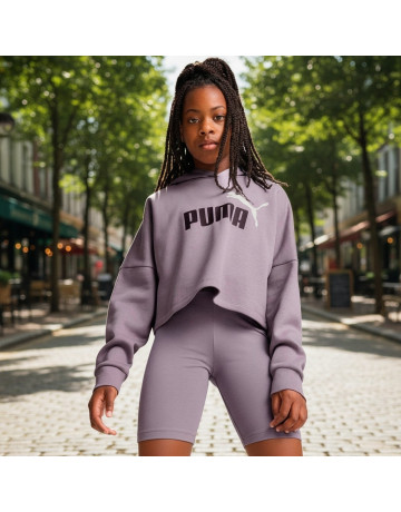 Puma Girls ESS Logo Cropped Hoodie G "Pale Plum"