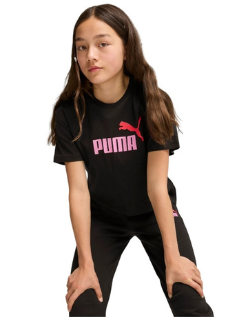 Puma Mädchen Logo gekropft Tee "Schwarz"