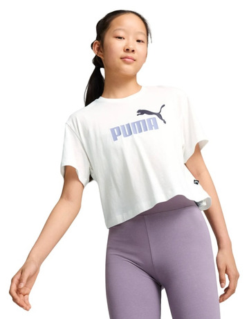 Puma Mädchen Logo gekropft Tee "Weiß"