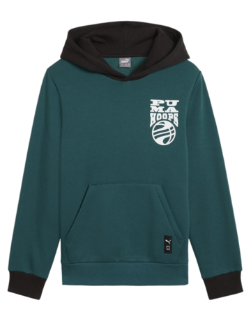 Puma Junior Basketball Blueprint Hoodie Fleece "Cold Green"