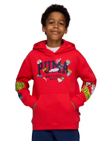 Puma Kids Baskeball HooperHotline Pullover Hoodie "For All Time Red"