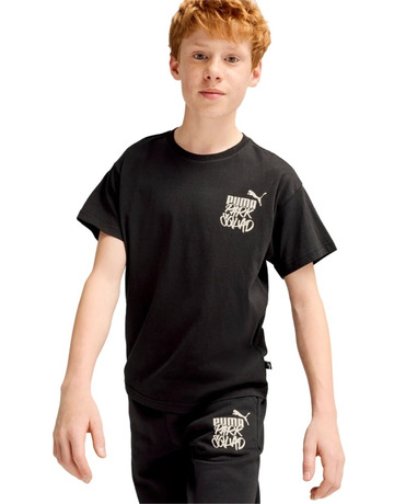 Puma Kinder ESS+ MID 90s Graphic Tee B "Schwarz"