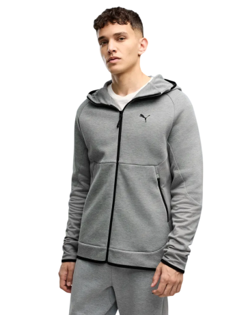 Puma PUMATECH Slim Elevated Full-Zip Hoodie DK "Medium Gray Heather"