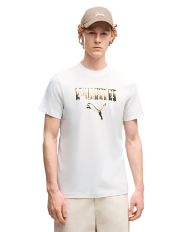 PUMA SPORT Graphic Metallic Tee "White"