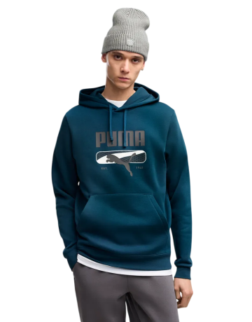 PUMA SPORT Logo Play Hoodie FL "Midnight Petrol"