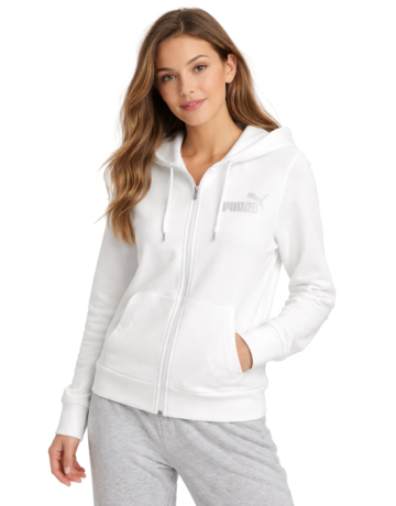 Puma Sudadera ESS Rhinestone FZ "White"