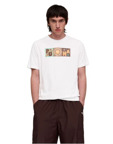 PUMA SUNSET DRIVE Graphic Tee "White"