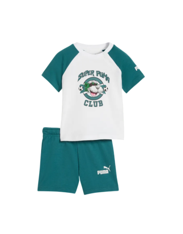 Puma SUPER PUMA Tee Short Set "White-Green"