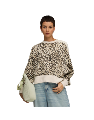 Puma T7 LEO LUXE AOP Over-Oversized Crew TR "Alpine Snow-Ice Coffee"