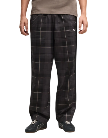 Puma T7 Relaxed Tartan Woven Track Pants op " Black"