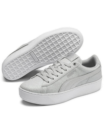 Puma Vikky Platform Glitz Jr "Silber"