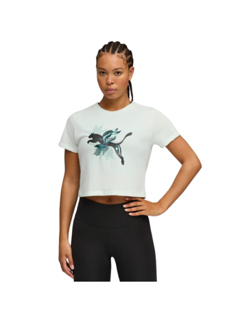 PUMA W GREEN TERRAINS FASHION GRAPHIC TEE "Sage Frost"