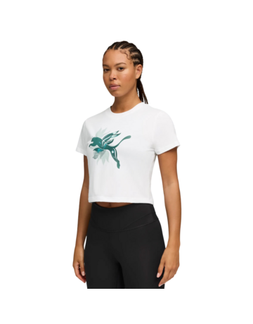 PUMA W GREEN TERRAINS FASHION GRAPHIC TEE "White"