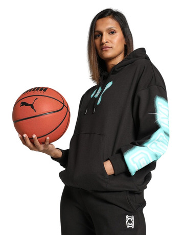 Puma Womans Basketball Art-Hitect Sparkle OS Hoodie "Black"