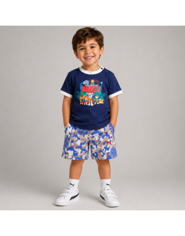 PUMA X PAW PATROL MINICATS Tee and Shorts " Blue"