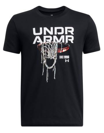 UA Boys' Basketball Hoops Net Short Sleeve Tee "Black"