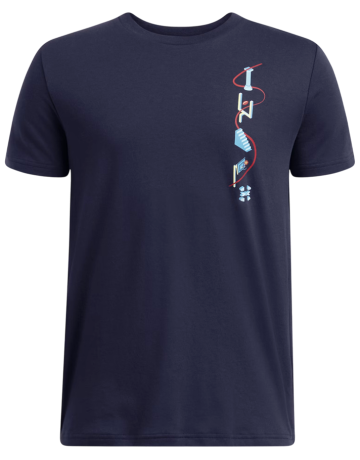 UA Boys´ UA Portal Logo Short Sleeve "Midnight Navy-Ether Blue"