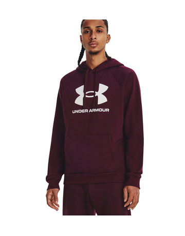 UA Herren Rival Fleece Logo Hoodie "Dark Maroon"