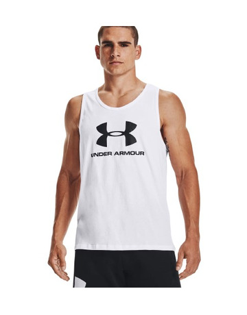 UA Herren Sportstyle Logo Tank "White"