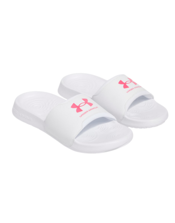 UA Women's Ignite Select Slides "White-Super Pink"