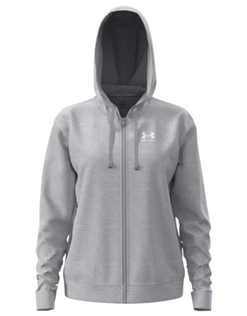 UA Women's Rival Terry Full Zip Hoodie "Mod Gray Light Heather"