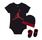 JHN Jumpman Infants Mütze/ Bodysuit /Bootie Set 3pc (0-6M) "Black"