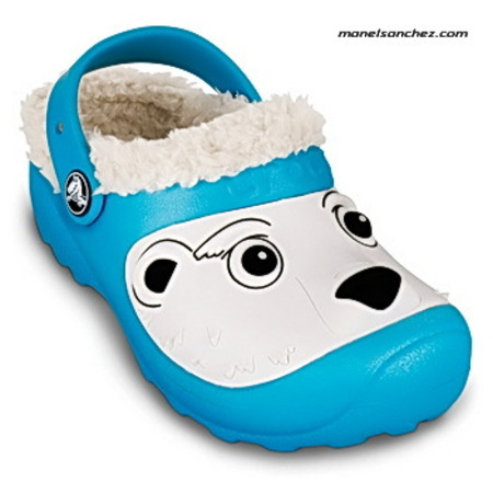 Crocs Polar Bear Lined Clog (celeste/blanco)