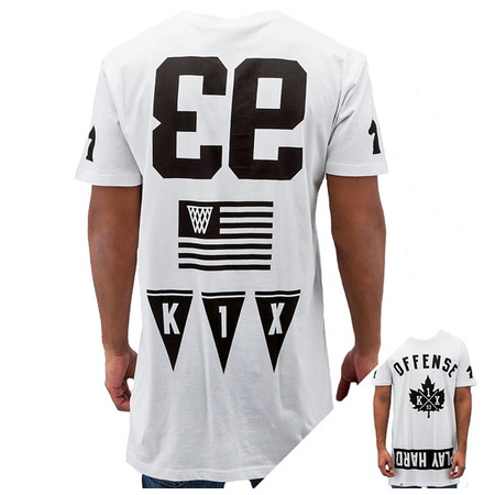 K1X Camiseta Offense Long (blanco/negro)