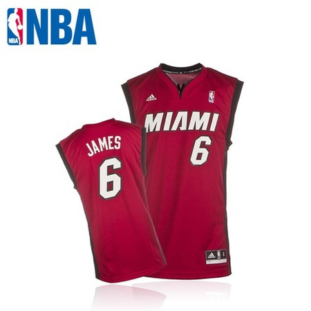 Adidas Hemd Replica Lebron James Miami (gebaut/schwarz)