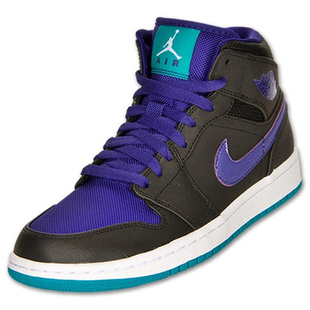 Air Jordan 1 Mid "Hornets" (015/negro/purple/turquoise)