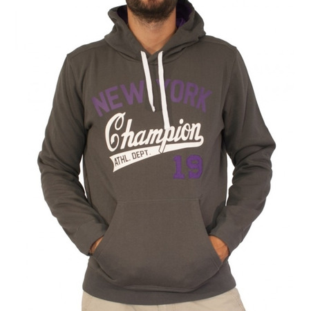 Champion Sudadera Capucha Athlentic Logo New York 19 (gris oscuro/morado/blanco)