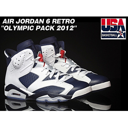 Air Jordan 6 Retro "Olympisch" (130/blanco/navy/rojo)